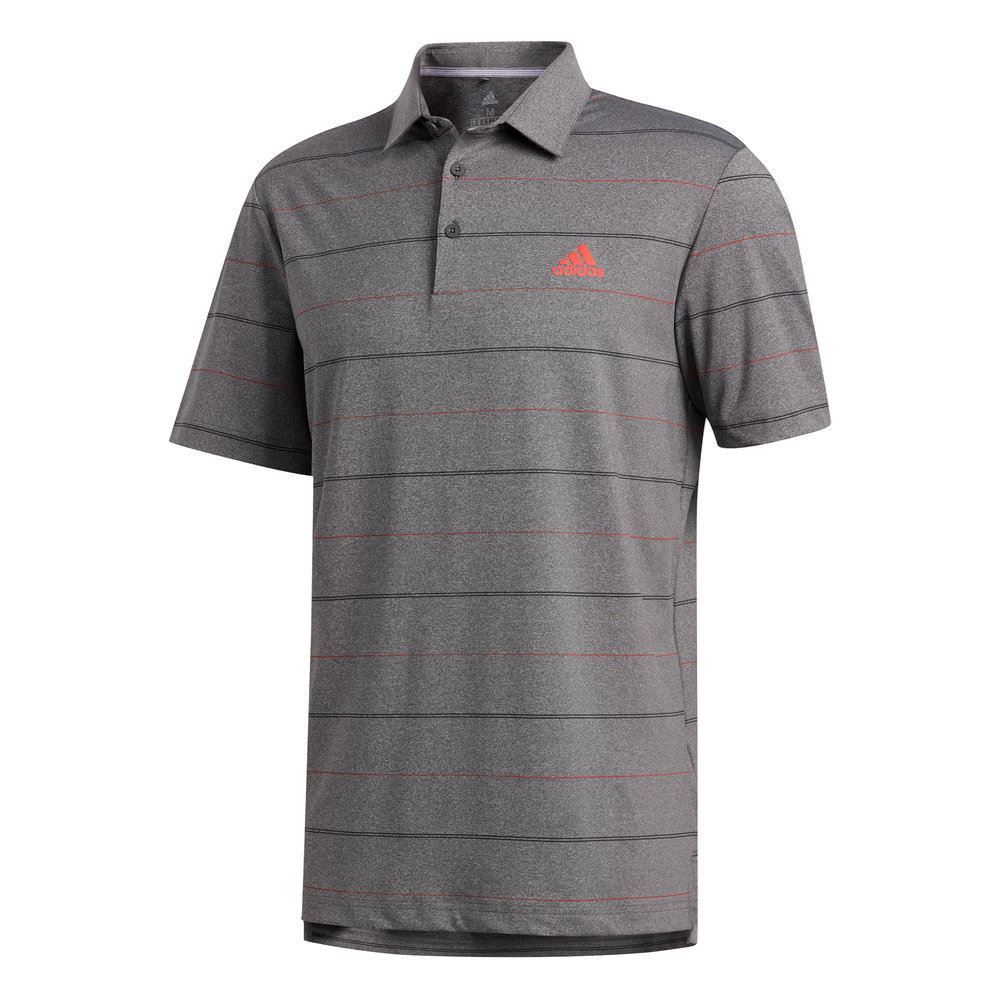 adidas Ultimate Heather Stripe Polo Shirt - S Only