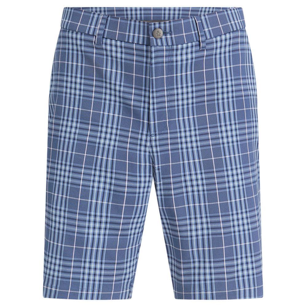 Original Penguin Plaid Golf Shorts in Black Iris - Waist 30" & 32" Only