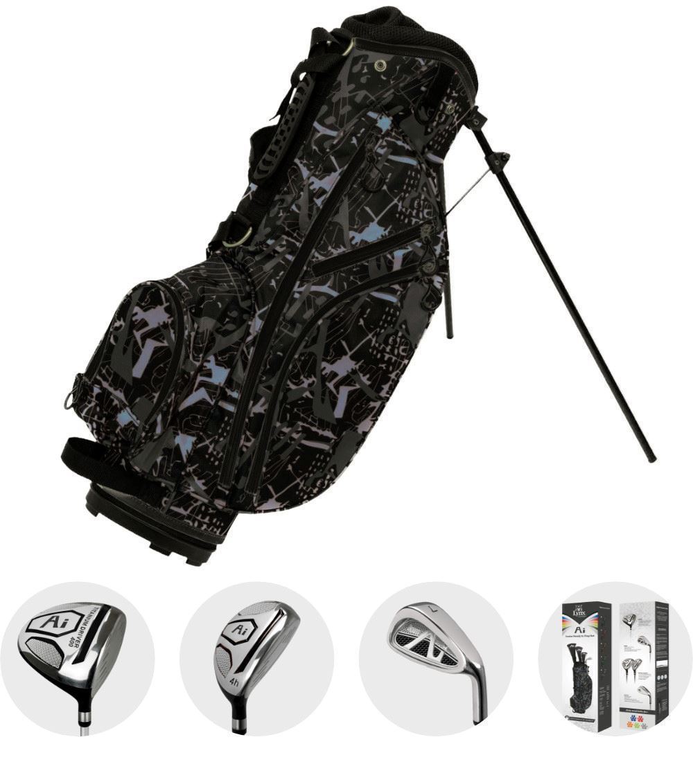 Lynx Ai Junior Golf Package Half Set Black - Child Height: 57"- 60"