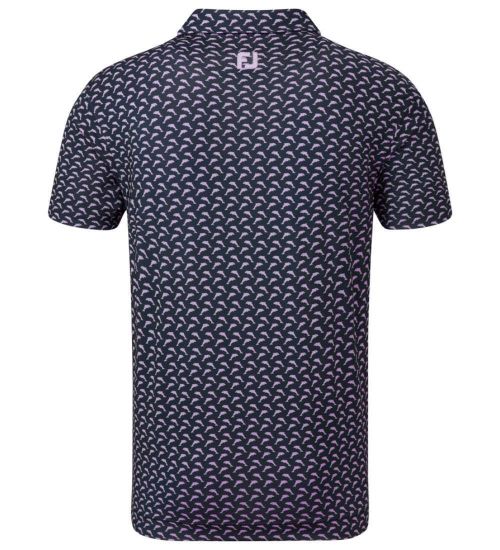 Picture of FootJoy Men's Leaping Dolphins Print Lisle Golf Polo Shirt