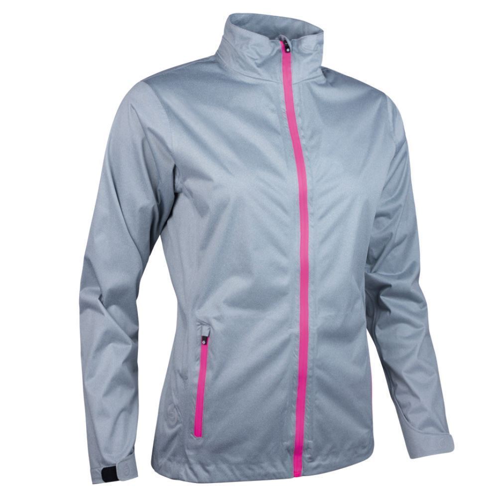 Sunderland Ladies Whisperdry Tech-Lite Waterproof Golf Jacket - Silver/Magenta