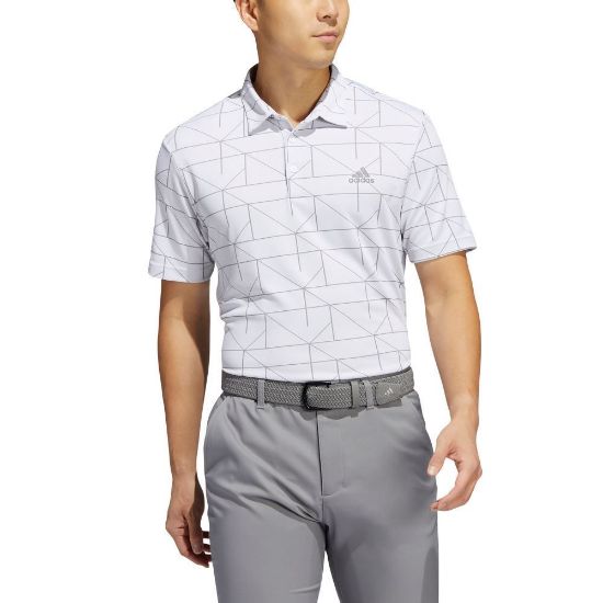 Picture of adidas Men's Primegreen Jacquard Lines Golf Polo Shirt