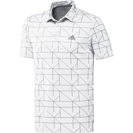 Picture of adidas Men's Primegreen Jacquard Lines Golf Polo Shirt