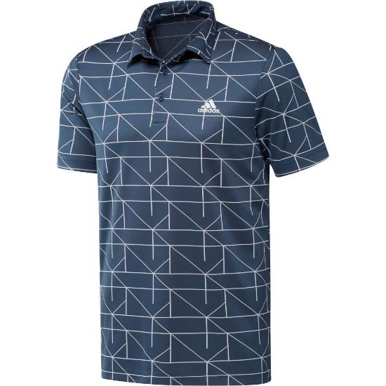 Picture of adidas Men's Primegreen Jacquard Lines Golf Polo Shirt