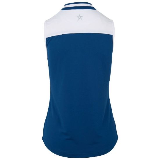 Picture of Swing Out Sister Esme Sleeveless Golf Polo Shirt - Atlantic/White