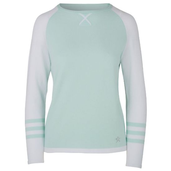 Picture of Swing Out Sister Isabella Golf Sweater - Neon Mint/White
