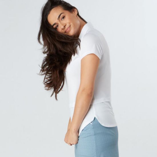 Picture of Swing Out Sister Amelie Cap Sleeve Golf Polo Shirt - White
