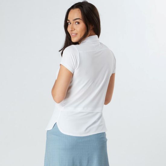 Picture of Swing Out Sister Amelie Cap Sleeve Golf Polo Shirt - White