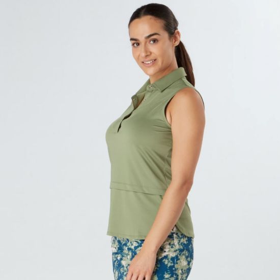 Picture of Swing Out Sister Amelie Sleeveless Golf Polo Shirt - Oli Green