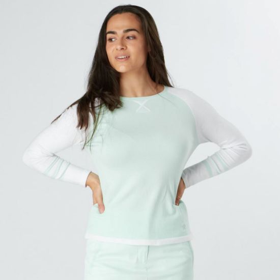 Picture of Swing Out Sister Isabella Golf Sweater - Neon Mint/White