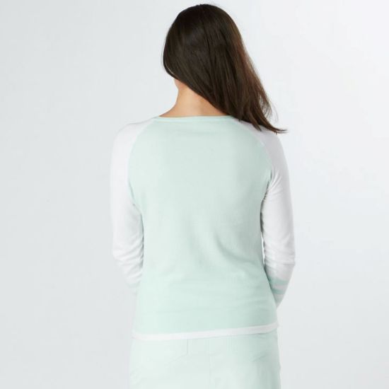 Picture of Swing Out Sister Isabella Golf Sweater - Neon Mint/White