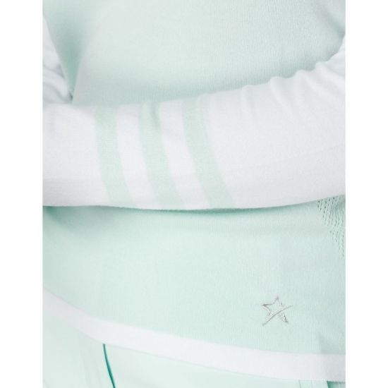 Picture of Swing Out Sister Isabella Golf Sweater - Neon Mint/White