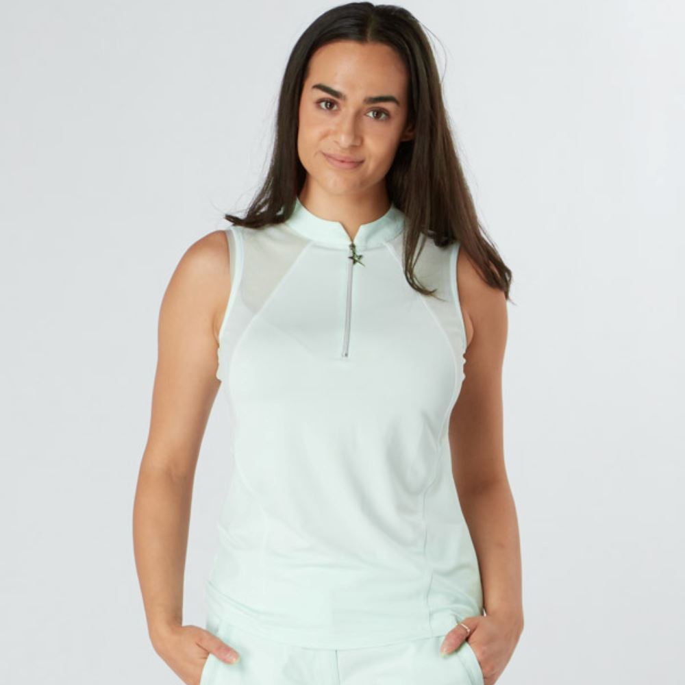 Swing Out Sister Simone Sleeveless Golf Polo Shirt - Neon Mint