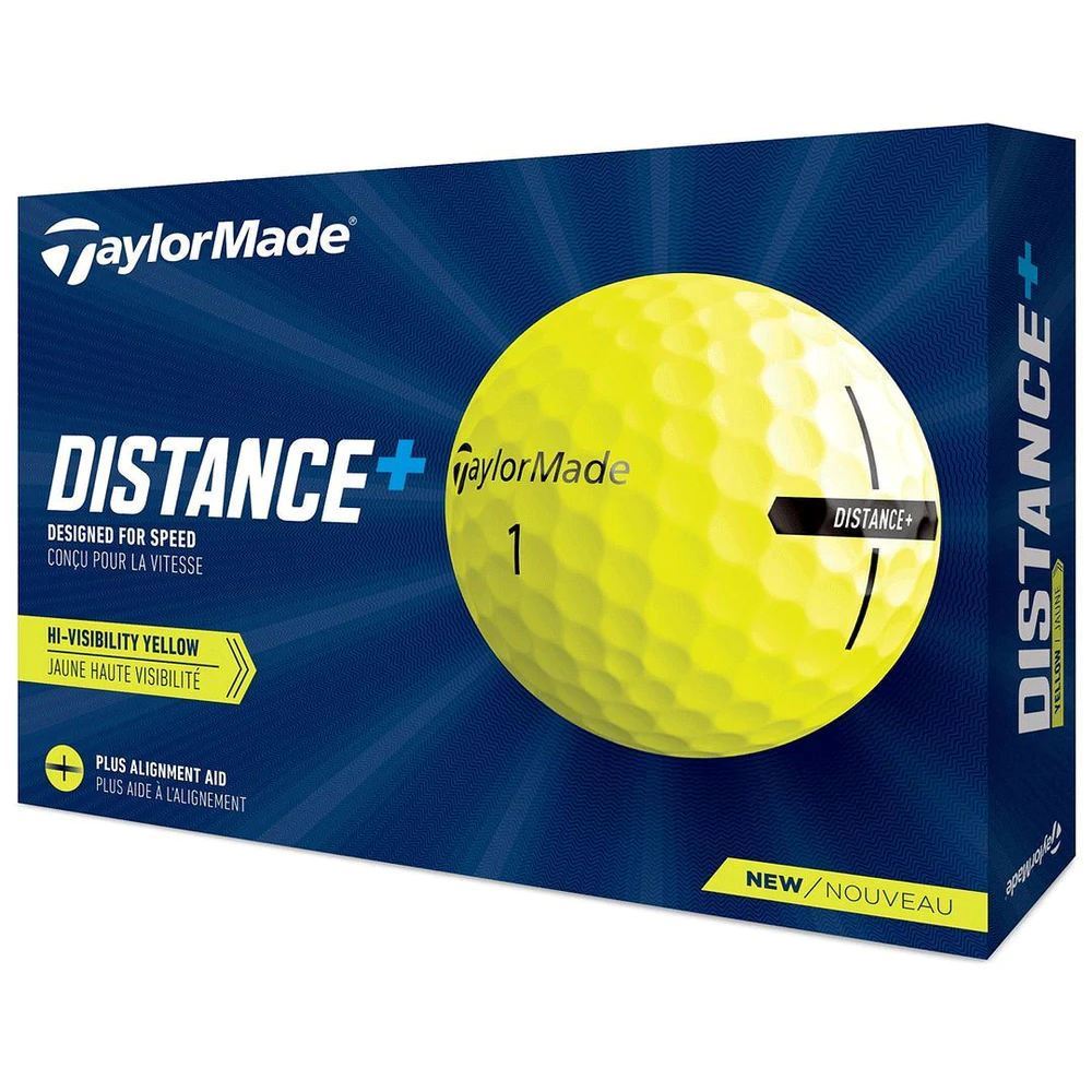 TaylorMade Distance+ Golf Balls - Yellow