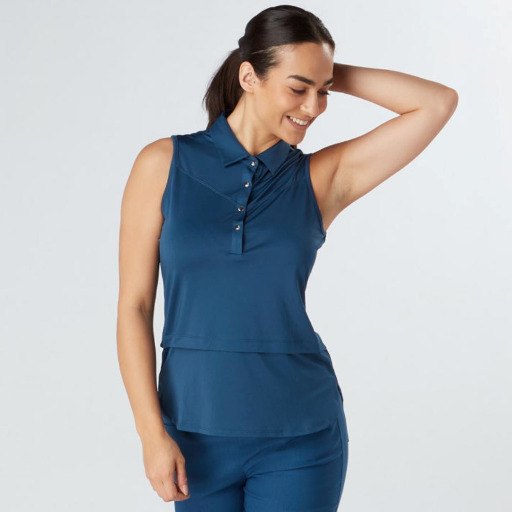 Swing Out Sister Amelie Sleeveless Golf Polo Shirt - Atlantic Blue