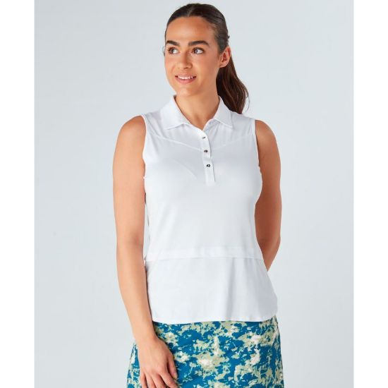 Picture of Swing Out Sister Amelie Sleeveless Golf Polo Shirt - White