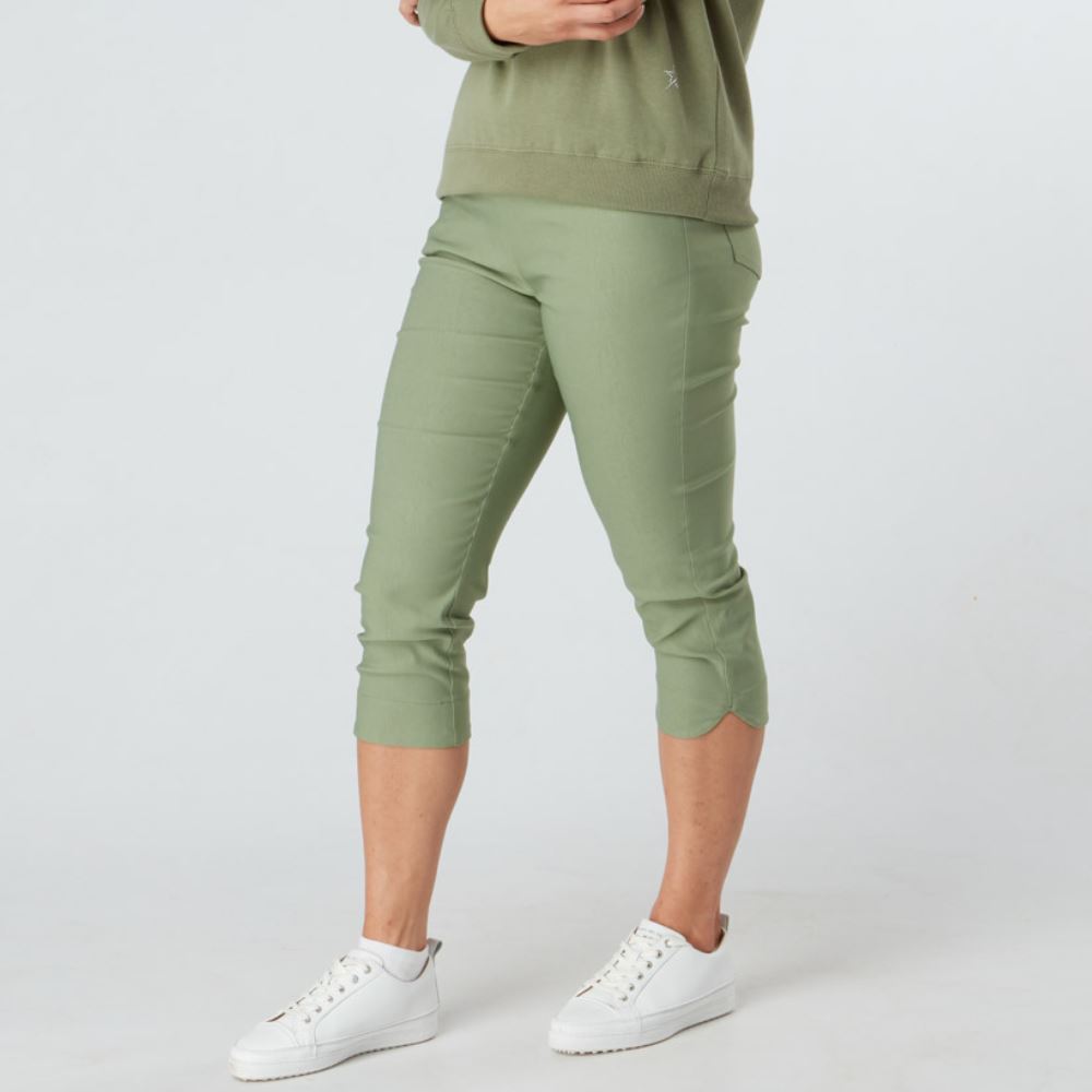 Swing Out Sister Estelle Pull On Golf Capri - Oli Green