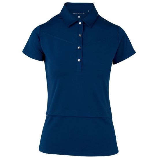 Picture of Swing Out Sister Amelie Cap Sleeve Golf Polo Shirt - Atlantic Blue