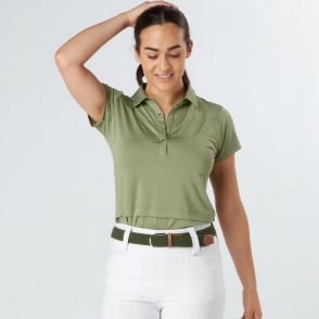 Picture of Swing Out Sister Amelie Cap Sleeve Golf Polo Shirt - Oli Green