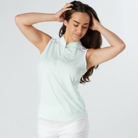 Picture of Swing Out Sister Esme Sleeveless Golf Polo Shirt - Mint/White