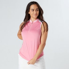 Picture of Swing Out Sister Esme Sleeveless Golf Polo Shirt - Pink/White