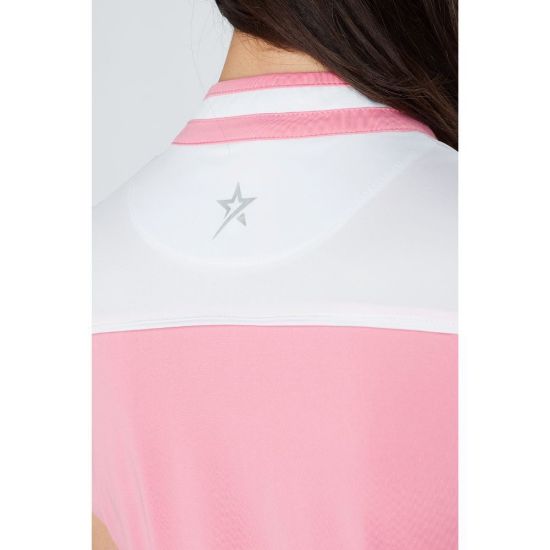 Picture of Swing Out Sister Esme Sleeveless Golf Polo Shirt - Pink/White