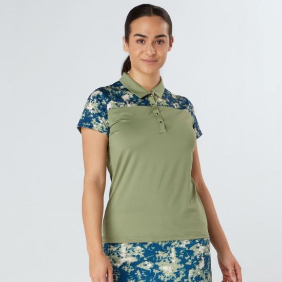 Picture of Swing Out Sister Bridgette Cap Sleeve Golf Polo Shirt - Oli Green