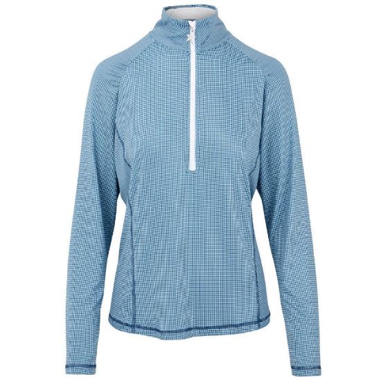 Picture of Swing Out Sister Celeste 1/4 Zip Golf Midlayer - Gingham