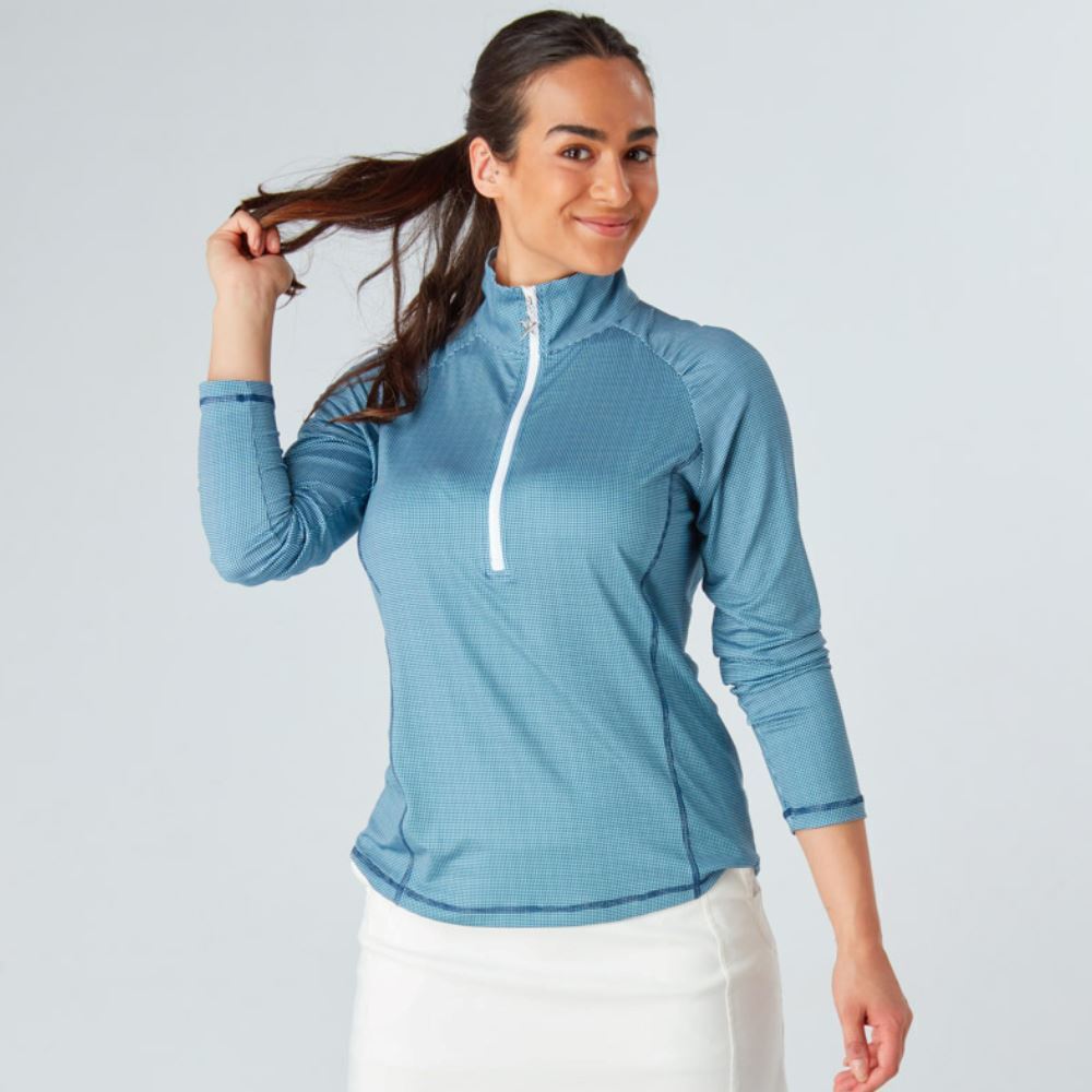 Swing Out Sister Celeste 1/4 Zip Golf Midlayer - Gingham