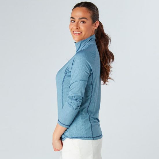 Picture of Swing Out Sister Celeste 1/4 Zip Golf Midlayer - Gingham