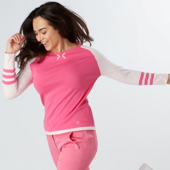 Picture of Swing Out Sister Isabella Golf Sweater - Pink Glo/Cherry Blossom