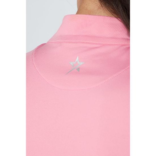 Picture of Swing Out Sister Therese Block Cap Sleeve Golf Polo Shirt - Pink Glo