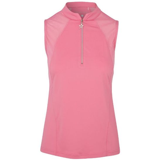 Picture of Swing Out Sister Simone Sleeveless Golf Polo Shirt - Pink Glo