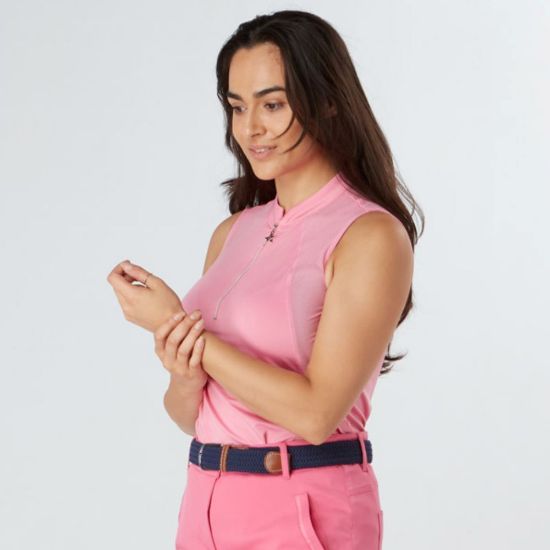Picture of Swing Out Sister Simone Sleeveless Golf Polo Shirt - Pink Glo