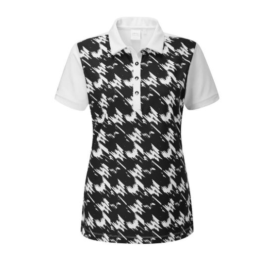 Picture of PING Ladies Etta Golf Polo Shirt - Black/White