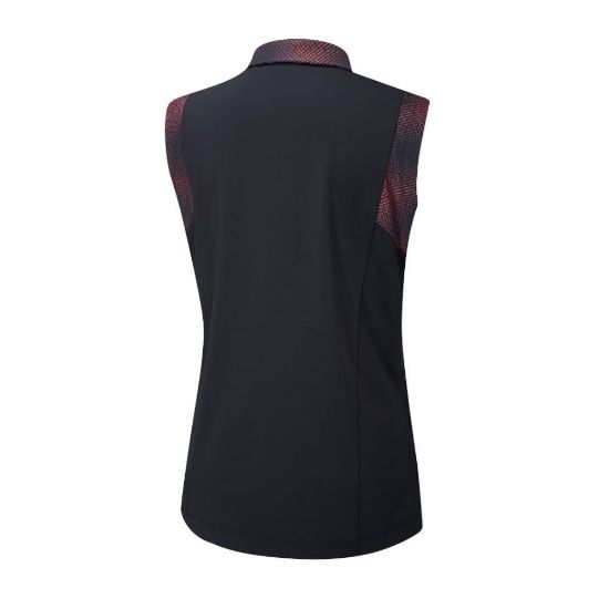 Picture of PING Ladies Evie Sleeveless Golf Polo Shirt - Navy
