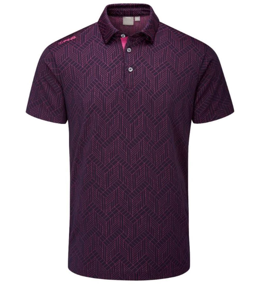 PING Men's Cubic Jacquard Golf Polo Shirt